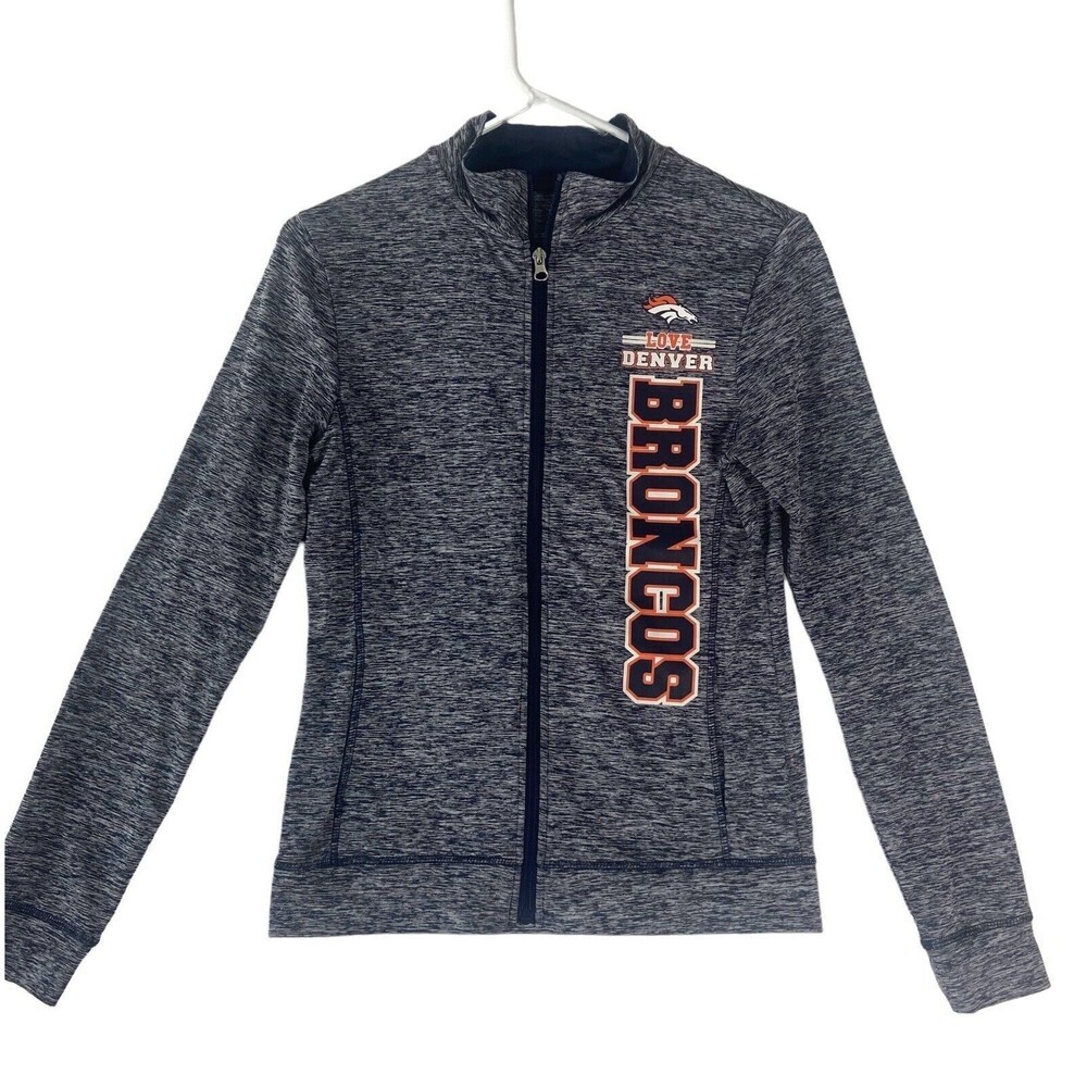 NFL Denver Broncos Jacket Light Weight Full Zip Jacket   Teens Size M (7-9)